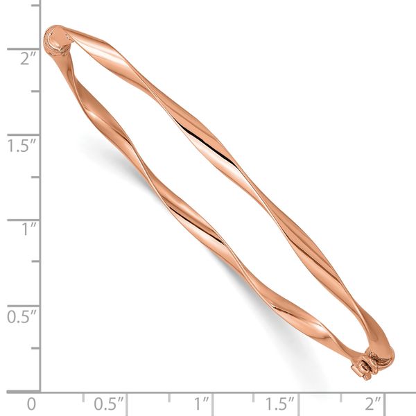 Leslie's 10K Rose Gold Polished Hinged Bangle - Image 3