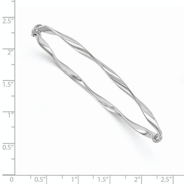 Leslie's 10K White Gold Polished Hinged Bangle - Image 3