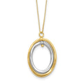 Leslie's 10K Two-tone Polished Oval Necklace