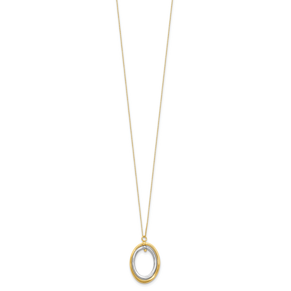 Leslie's 10K Two-tone Polished Oval Necklace - Image 2