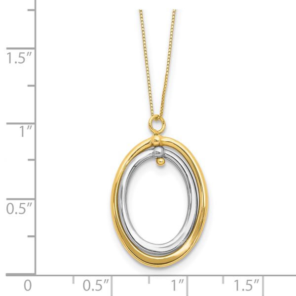 Leslie's 10K Two-tone Polished Oval Necklace - Image 3