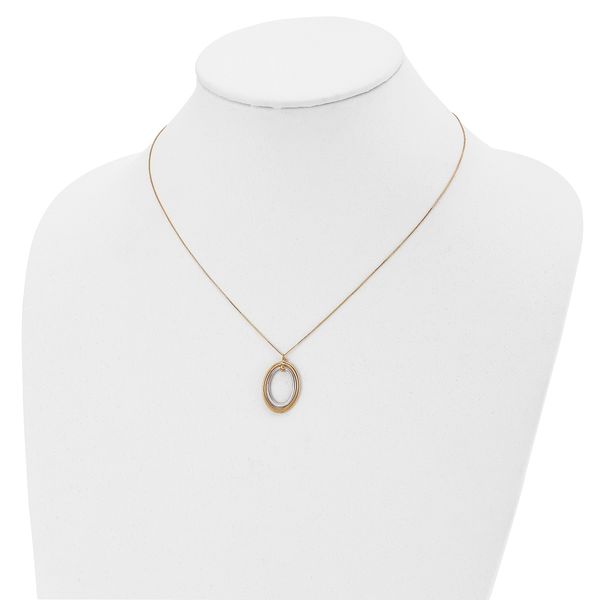 Leslie's 10K Two-tone Polished Oval Necklace - Image 4