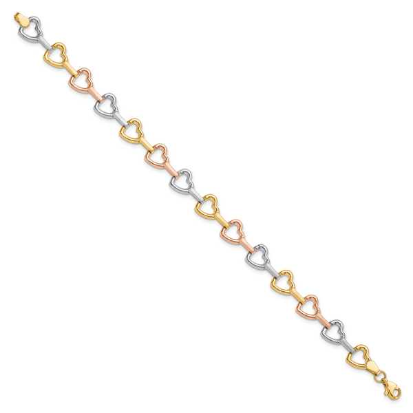 Leslie's 10K Tri-color Heart Bracelet - Image 2