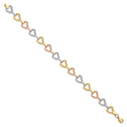 Leslie's 10K Tri-color Heart Bracelet - Image 2