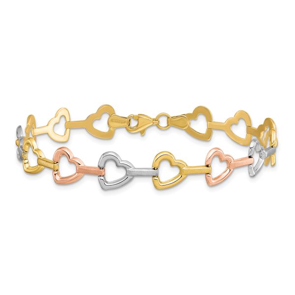 Leslie's 10K Tri-color Heart Bracelet - Image 3