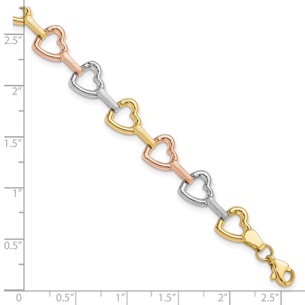 Leslie's 10K Tri-color Heart Bracelet - Image 4