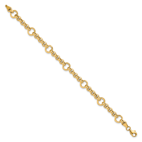 Leslie's 10K Polished D/C Fancy Link Bracelet - Image 2