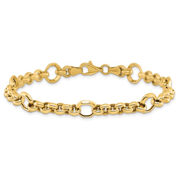Leslie's 10K Polished D/C Fancy Link Bracelet - Image 3