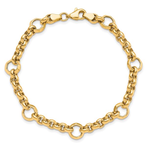 Leslie's 10K Polished D/C Fancy Link Bracelet - Image 5
