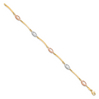 10K Tri-Color Polished Bracelet - Image 2