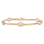 10K Tri-Color Polished Bracelet - Image 3