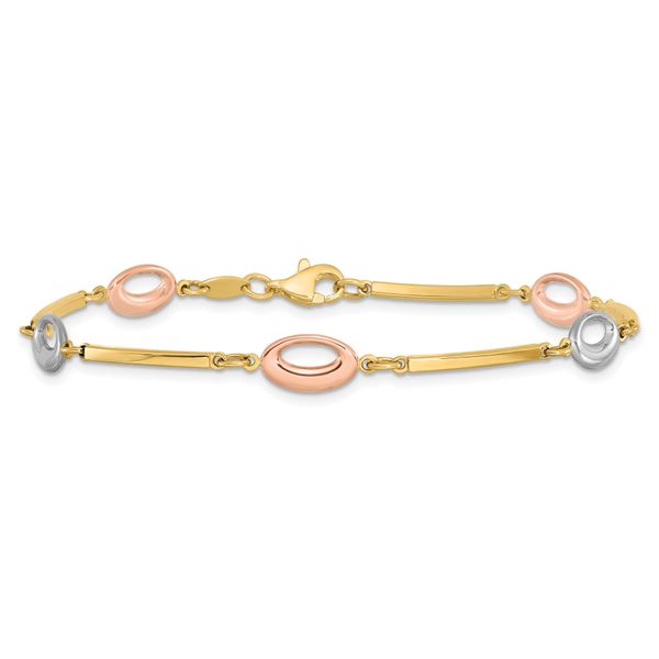 10K Tri-Color Polished Bracelet - Image 3