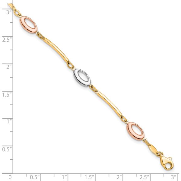 10K Tri-Color Polished Bracelet - Image 4