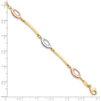 10K Tri-Color Polished Bracelet - Image 4