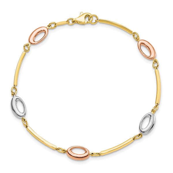 10K Tri-Color Polished Bracelet - Image 5