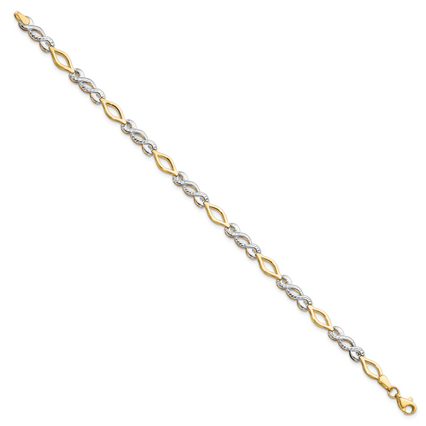Leslie's 10K Two-tone Polished D/C Bracelet - Image 2