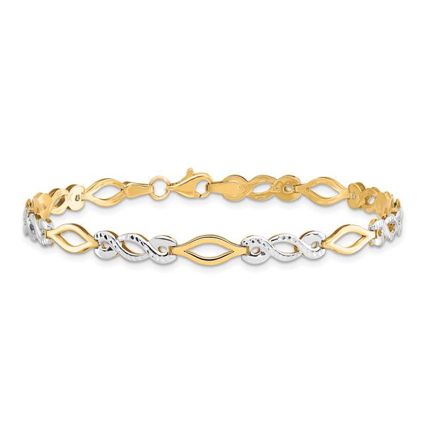 Leslie's 10K Two-tone Polished D/C Bracelet - Image 3