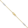 Leslie's 10K Two-tone Polished with 1in ext. Anklet