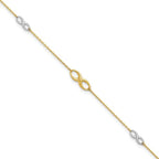 Leslie's 10K Two-tone Polished with 1in ext. Anklet