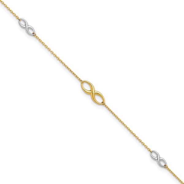 Leslie's 10K Two-tone Polished with 1in ext. Anklet