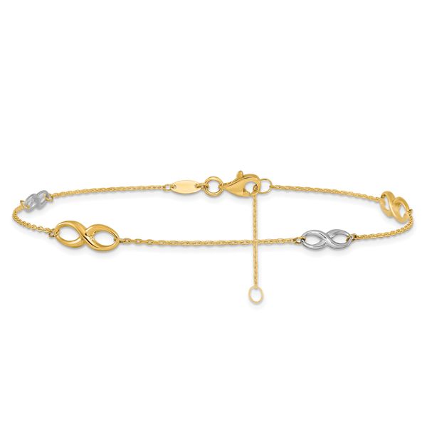 Leslie's 10K Two-tone Polished with 1in ext. Anklet - Image 3