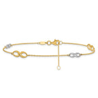 Leslie's 10K Two-tone Polished with 1in ext. Anklet - Image 3