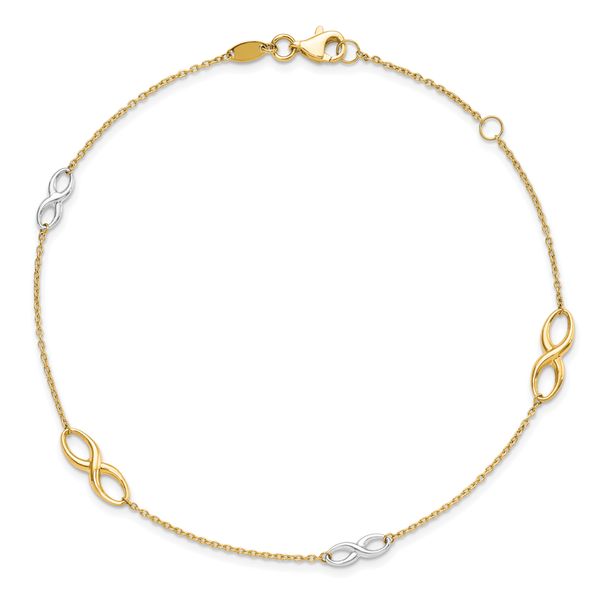 Leslie's 10K Two-tone Polished with 1in ext. Anklet - Image 5