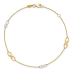 Leslie's 10K Two-tone Polished with 1in ext. Anklet - Image 5