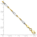 Leslie's 10K Two-tone Polished Fancy Link 1in ext. Anklet - Image 4
