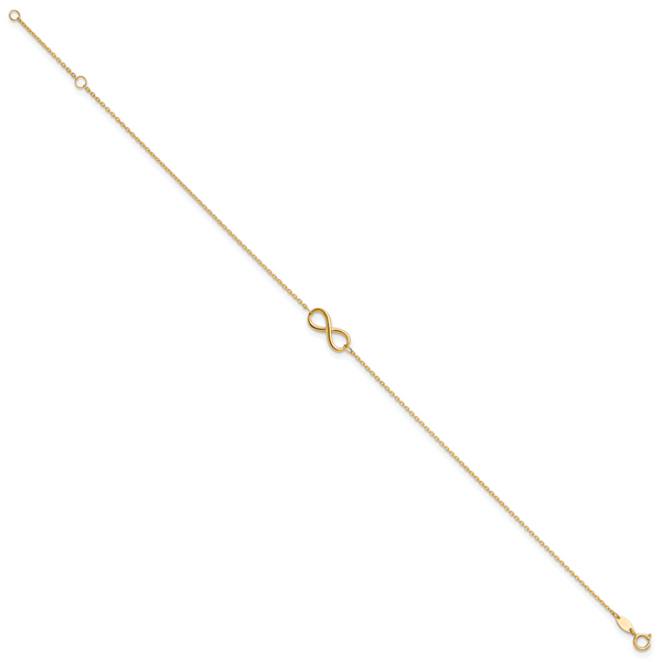 Leslie's 10K Polished Infinity with 1in ext. Anklet - Image 2
