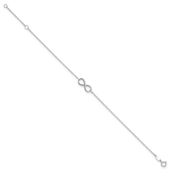 Leslie's 10K White Gold Polished Infinity with 1in ext. Bracelet - Image 2