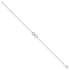 Leslie's 10K White Gold Polished Infinity with 1in ext. Bracelet - Image 2