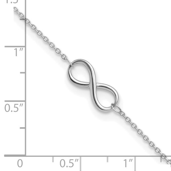 Leslie's 10K White Gold Polished Infinity with 1in ext. Bracelet - Image 5