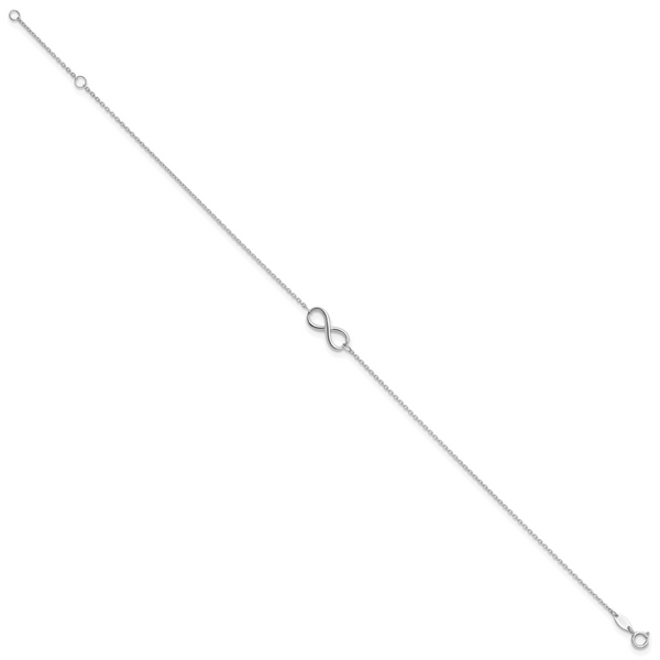 Leslie's 10K White Gold Polished Infinity with 1in ext. Anklet - Image 2