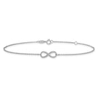 Leslie's 10K White Gold Polished Infinity with 1in ext. Anklet - Image 3