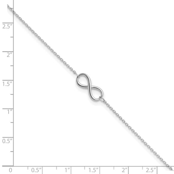 Leslie's 10K White Gold Polished Infinity with 1in ext. Anklet - Image 4