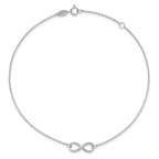 Leslie's 10K White Gold Polished Infinity with 1in ext. Anklet - Image 5