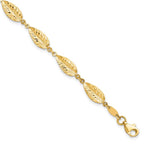 Leslie's 10K Polished Leaf Bracelet