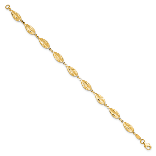 Leslie's 10K Polished Leaf Bracelet - Image 2