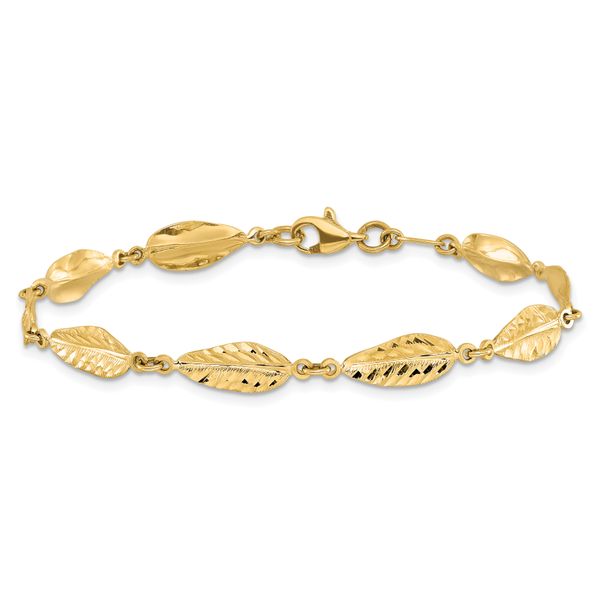 Leslie's 10K Polished Leaf Bracelet - Image 3