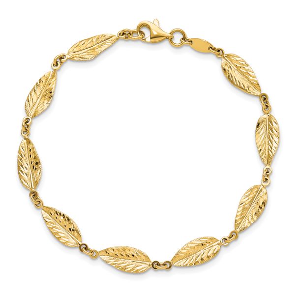Leslie's 10K Polished Leaf Bracelet - Image 5