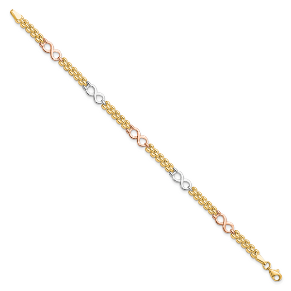 Leslie's 10K Tri-color Reversible Infinity Bracelet - Image 2