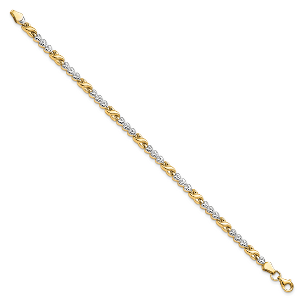 Leslie's 10K w/Rhodium D/C Infinity and Heart Bracelet - Image 2