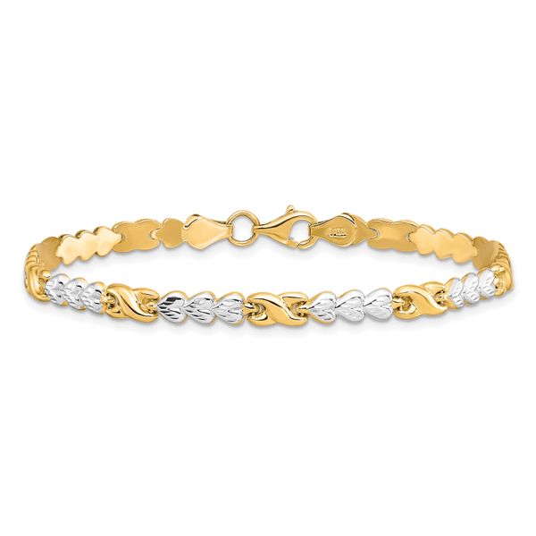Leslie's 10K w/Rhodium D/C Infinity and Heart Bracelet - Image 3