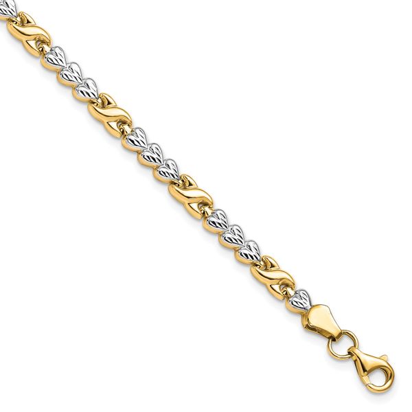 Leslie's 10K w/Rhodium D/C Infinity and Heart Bracelet