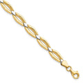 Leslie's 10K w/Rhodium Fancy Link Bracelet