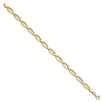 Leslie's 10K w/Rhodium Fancy Link Bracelet - Image 2