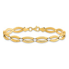 Leslie's 10K w/Rhodium Fancy Link Bracelet - Image 3