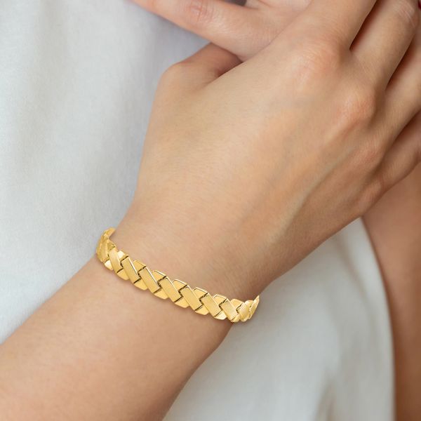 Leslie's 10K Polished and Brushed Fancy Bracelet - Image 5