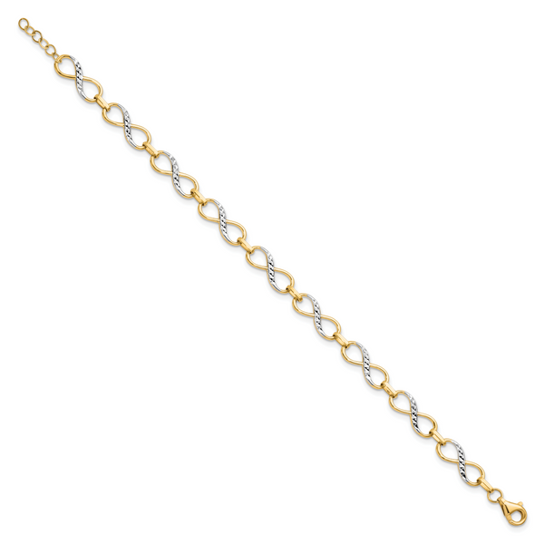 Leslie's 10K w/Rhodium D/C Infinity Fancy Bracelet - Image 2